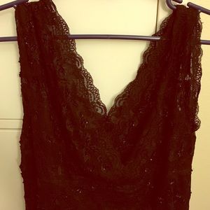 Black lace and beaded dress